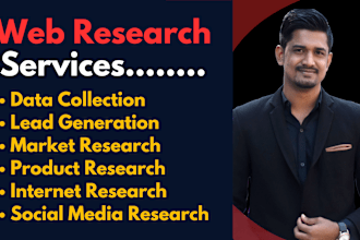 be your virtual assistant for web research and data collection
