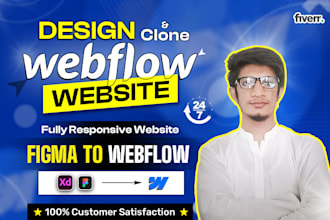 design or clone webflow website and convert figma to webflow