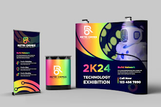 do trade show backdrop, retractable, outdoor banner design for exhibition