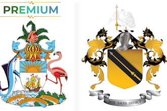 create heraldic family crest coat arm