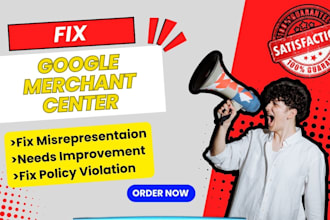 fix google merchant center suspension, misrepresentation