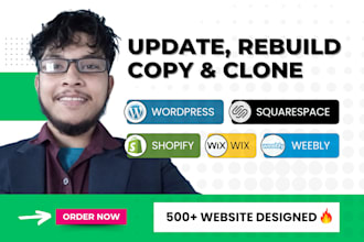 redesign, revamp, or update your wordpress, shopify, wix, or weebly website