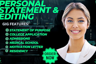 edit your personal statement, statement of purpose, medical school, residency