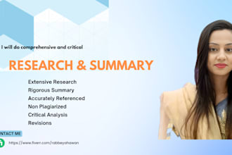 do comprehensive research and summary