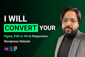 convert figma, psd or xd to responsive wordpress website