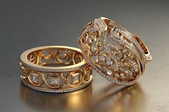do 3d ring, necklace, 3d jewelry design, jewelry retouch, jewelry rendering