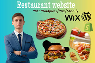 make online food ordering restaurant website nwith wix wordpress shopify