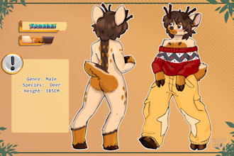 draw furry reference sheet for your oc