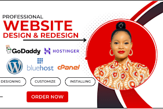 design and redesign godaddy hostinger and wordpress website