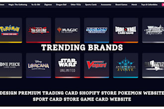 trading card shopify store pokemon website sportcard store game card website