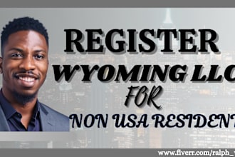 setup and create wyoming llc registration USA llc for business trademark website