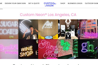 design custom neon sign shopify store neon dropshipping store neon website