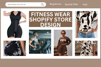 design fitness wear website yoga sport wear clothing shopify dropshipping store