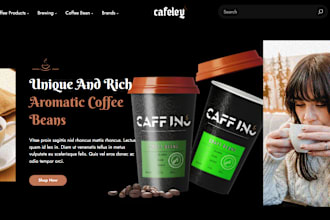 design coffee shopify store coffee bean coffee powder coffee private label store