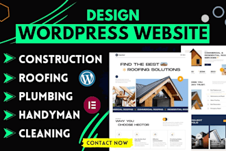 build construction home remodeling roofing plumbing website using wordpress