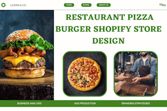 design bakery shopify store burger restaurant  store bakery restaurant website