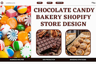 design chocolate shopify store bakery candy cake website bakery chocolate store