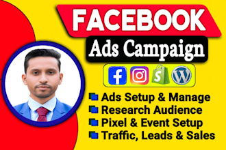 setup and manage facebook and instagram ads campaign, run fb advertising