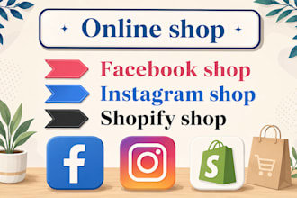 fb, tiktok and instagram shop setup and support service