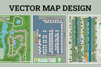 illustrate plot, plat, rv parking, site, property map design