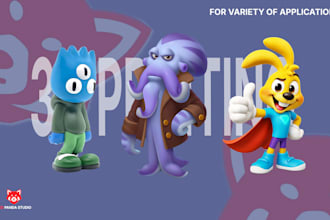 sclupt 3d cartoon and realistic for printing