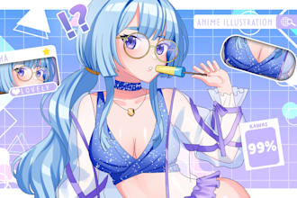 draw anime art illustration, manga, pfp for your oc or fanart