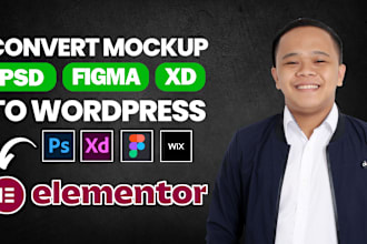 convert figma to elementor, PSD to elementor, wix to wordpress