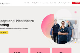 design a professional healthcare staffing wordpress website with job board