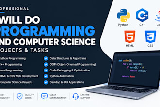 do computer science, java, cpp and python programming tasks