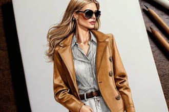make or sketch fashion illustration,flat technical drawing, digital art,line art