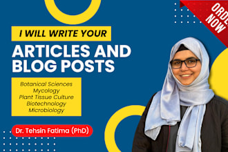 write biotechnology articles and blogposts