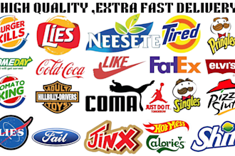 design nba, mlb, NFL, nhl, ncaa, ufc parody logo with your brand