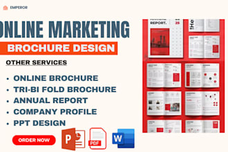 design brochures trifold and bifold  annual reports and company profiles