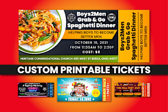 make elegant and modern ticket design for any event