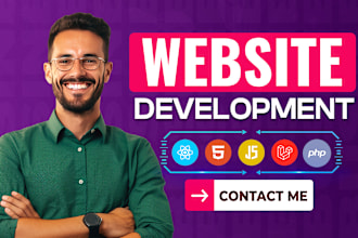 do website development as full stack web developer, PHP laravel HTML CSS react