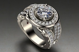 realistic 3d jewelry design, 4k rendering, jewelry animation, gemvision matrix