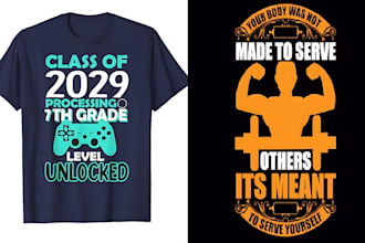 do custom graphic, typography, bulk t shirt logo or any graphics design