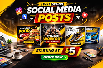 create professional and modern social media post designs