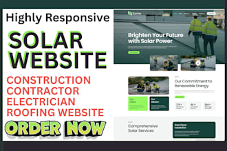 build solar website construction contractor website electrician roofing website