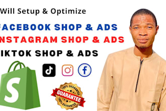 setup shopify facebook shop, fb ads, tiktok shop, tiktok ads, tiktok manager