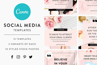 do custom canva designs for social media posts for you needs