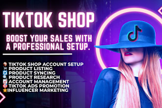 set up tiktok shop, manage tiktok affiliate marketing and tik tok shop ads