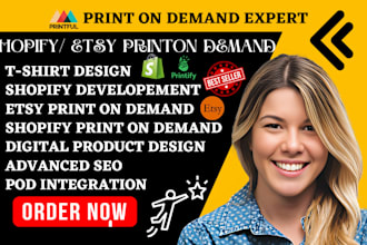 shopify shineon print on demand, printful, printify shopify pod store, etsy pod