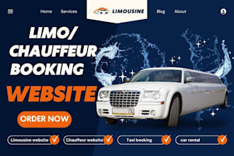 design limousine website chauffeur website taxi booking car rental website