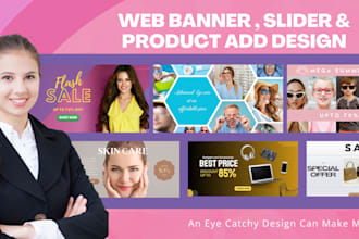 do creative designs for web banners, marketing posters, product ads etc