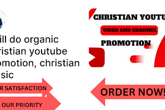 professional organic christian youtube channel promotion, video marketing