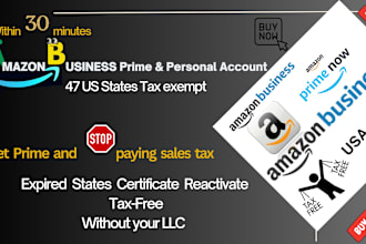 create amazon business prime tax exempted on my llc