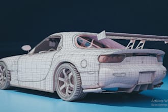 do  3d model your car and 3d render and 3d animation, product designing