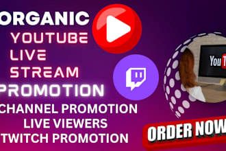 do youtube live stream promotion, twi tch, channel promotion, live viewers