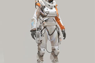 draw a sci fi art and sci fi character